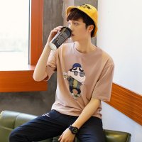 格缇妃 ぶ 2016复古蜡笔小新短袖半袖五分袖t恤宽松男式T363