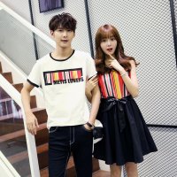 格缇妃 ぶ 2016新款夏装短袖T恤连衣裙子韩版时尚情侣衫921#