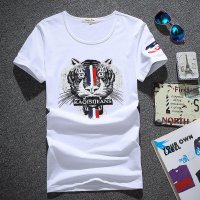 格缇妃 ぶ 夏季新品男装修身T恤休闲时尚印花男士短袖男T恤2806#