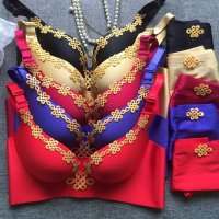 格缇妃 ぶ025#新款中国结 无钢圈文胸 调整聚拢内衣结婚必备