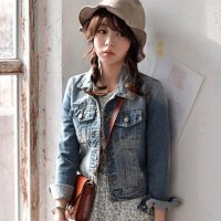 格缇妃 ぶ2016韩版四季款长袖牛仔女上衣短款夹克修身短外套大码1550