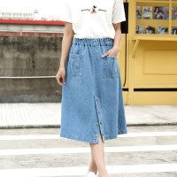 格缇妃 ぶ2016新款女装高腰牛仔裙子包臀中长半身裙女