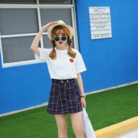 格缇妃 ぶ 2016春季新版韩版百搭A字格子半身裙8841#