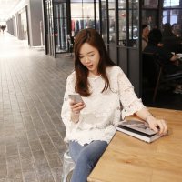 格缇妃 ぶ 2016甜美镂空五分袖宽松打底上衣蕾丝衫3107#