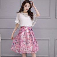 格缇妃 ぶ2016夏装新品两件连衣裙女夏中长款修身显瘦套装