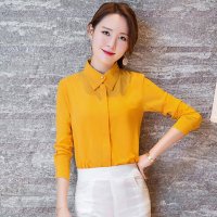 格缇妃 ぶ2016韩版中长款打底白衬衫衬衣女长袖6004