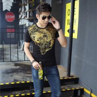 格缇妃 ぶ 2016新品修身短袖t恤男圆领纯棉t桖衫男装青少年2016上衣夏装潮804