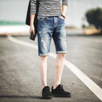 格缇妃 ぶ2016牛仔五分裤男夏季新款男士薄款牛仔短裤韩版牛仔裤潮K604
