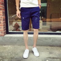 格缇妃 ぶ2016夏新款韩版简约休闲男士纯色短裤潮男修身休闲裤牛仔裤#169