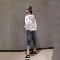 格缇妃 ぶ2016春装新款女装休闲连帽短款空调衫上衣拉链短外套1791