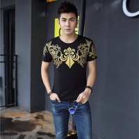 格缇妃 ぶ 2016新品修身短袖t恤男圆领t桖衫青少年上衣夏装804.