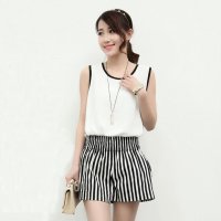 格缇妃 ぶ2016夏装简韩版高腰显瘦百搭松紧腰短裤热裤女602#.