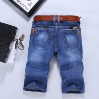 格缇妃 ぶ夏季高弹力男士牛仔短裤男薄款直筒修身大码韩版五分裤中裤潮102#.
