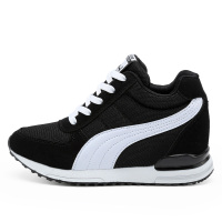 秋季韩版女生内增高鞋8CM网面透气运动休闲鞋女新款系带女鞋