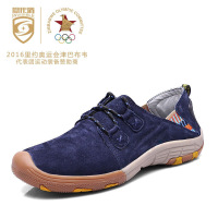 户外休闲鞋男士套脚登山鞋秋冬新款牛皮男鞋英伦潮流低帮防滑运动鞋男