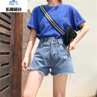 牛仔短裤女高腰夏装2018新款女装韩版学裤子直筒裤