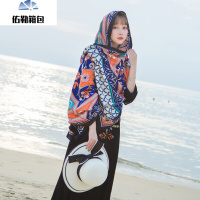 沙滩巾海边两用夏女大披肩多功能海滩纱巾丝巾夏天围巾cl