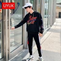 UYUK潮牌秋装休闲工装裤连帽两件套青少年运动套装A835P88控118