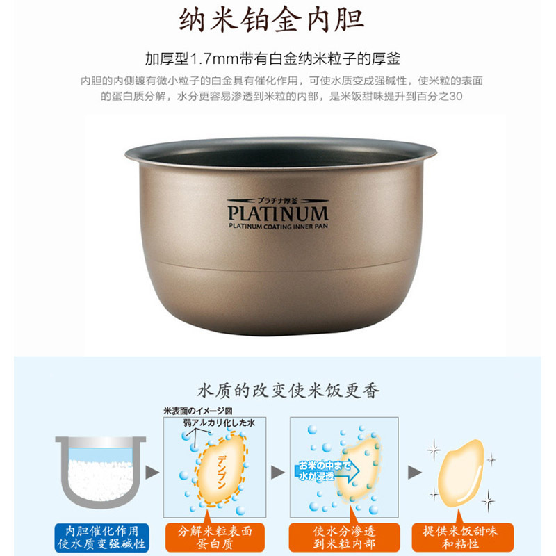 ZO JIRUSHI象印NP-HQ18-XA 电饭煲 IH家用电饭锅机械式白金厚釜内胆电压100V 1.8L(国内5L)