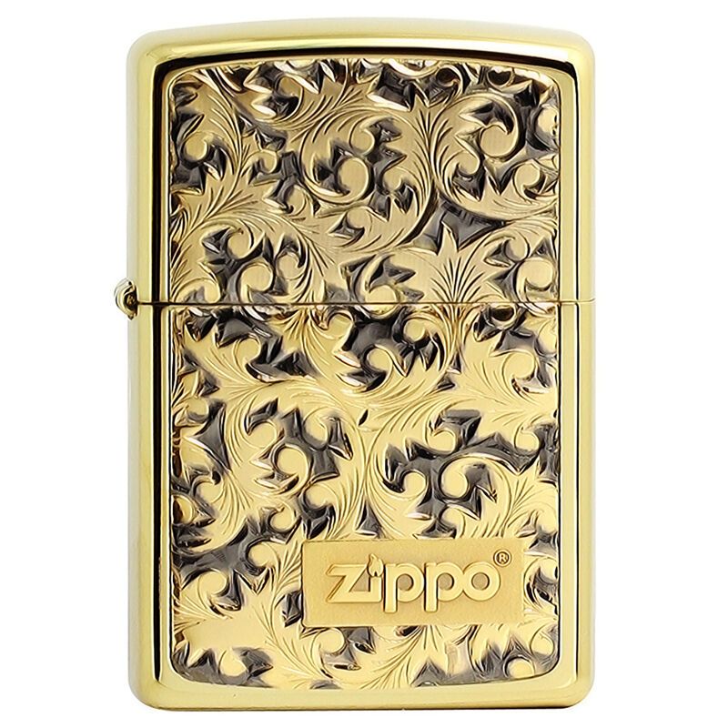 芝宝 Zippo 品牌打火机唐草k3 美国原装芝宝zippo防风打火机珍藏贴章镀金镀银纯银富贵花唐草黑金k3 价格图片品牌报价 苏宁易购劲炎礼品专营店