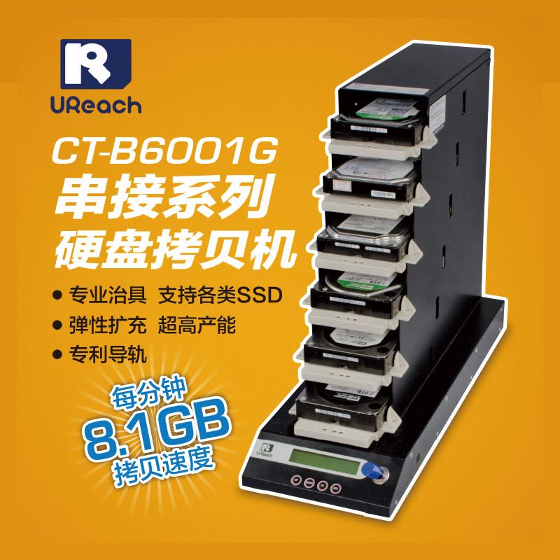 台湾佑华CT-B6001硬盘拷贝机 1拖5 可弹性串接型硬盘拷贝复制机图片
