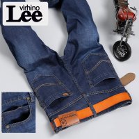 LEEVIRHINO冬季新款男士牛仔裤男商务弹力直筒宽松加绒加厚中青年男装牛仔裤 男长裤子李维犀牛