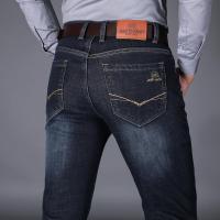 冬季男士牛仔裤 男士商务宽松直筒弹力加绒牛仔裤长裤子李维犀牛LEEVIRHINO-ZT-3