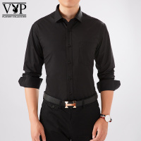 高品质工装衬衫2021年秋冬新款长袖男士衬衫商务休闲百搭修身打底纯色男士长袖衬衫LEEVIRHINO