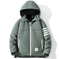 LEEVIRHINO男装冬季新款男士羽绒服男加厚保暖连帽时尚百搭舒适休闲中青少年男士时尚羽绒服男士外套男潮款衣服李维犀牛