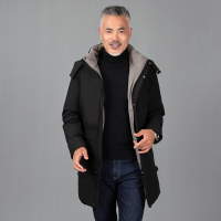 李维犀牛(LEEVIRHINO)冬季新款商务休闲男士羽绒服男中老年爸爸装加厚保暖纯色百搭连帽羽绒服男士外套男大码外套LQ