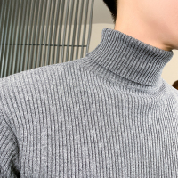 2021秋冬男士毛衣弹力中青年修身长袖毛衫男士长袖高领套头毛衫男打底衫李维犀牛LEEVIRHINO
