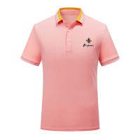 LEEVIRHINO2021年夏季新款商务休闲男士短袖Polo衫男装中青年棉质高弹力时尚绣花翻领t恤男士体恤李维犀牛-1