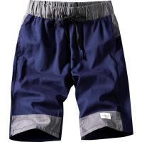 LEEVIRHINO2021夏季新款男士弹力松紧腰中青年休闲裤男士短裤全棉薄款宽松直筒男士中裤男装大码工装裤男士五分裤男