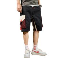 LEEVIRHINO2021夏季新款男士弹力松紧腰中青年休闲裤男士短裤全棉薄款宽松直筒男士中裤男装大码工装裤男士五分裤男