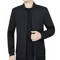 LEEVIRHINO男装2021年秋冬新款中青年夹克男士商务休闲男士夹克棒球领印花外套男士上衣长袖潮流衣服时尚