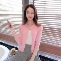 沫沫依莉 2016春装显瘦气质甜美女装正品新款修身针织衫毛衣