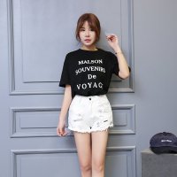 沫沫依莉 牛仔短裤女2016夏季韩版时尚修身显瘦毛边破洞休闲裤热裤`