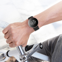 B16 能量芯计步运动手表实时心率检测社交提醒 安卓苹果卡路里监测蓝牙运动距离智能手环 黑色