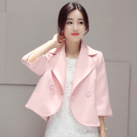 茧竹森 2016秋季短外套气质时尚翻领两粒扣显瘦纯色风衣