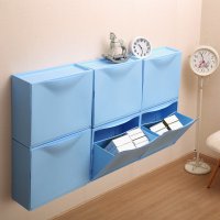 挂式塑料收纳箱客厅收纳储物箱衣物储藏盒立式鞋柜 2只装