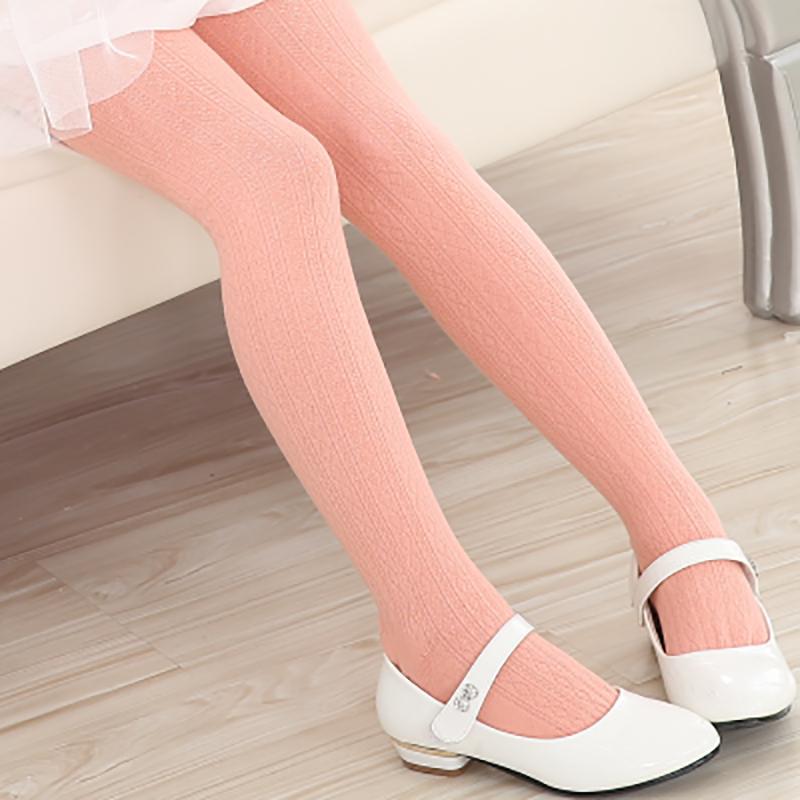 儿童连裤袜女童打底裤袜丝袜宝宝白色舞蹈袜子舞蹈袜子 皮粉色【竖条