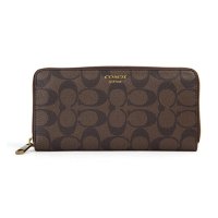 coach 蔻驰 74597 经典图案印花PVC长款钱包 钱夹 手拿包 卡包
