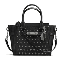 COACH 蔻驰 新款手提包 时尚粒面皮革深浅铆钉SWAGGER 21/27 57696/57697