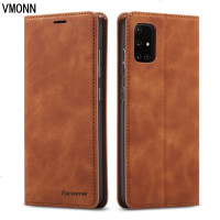VMONN三星A71手机壳。SM-A7160翻盖真皮套5G版Galaxy A71折叠插卡a七一钱夹3星A715G双面