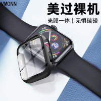 VMONN苹果手表iwatch保护壳钢化膜一体保护套applewatch6/se/5/4/3/2/1全屏覆盖保护膜a