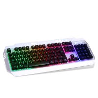 森松尼机械手感键盘有线吃鸡游戏键盘办公打字键盘金属家用电竞键盘背光台式电脑笔记本发光键盘吧键盘