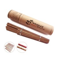 彩帮 原木筷子 无漆无蜡 全家欢筷子套装 鸡翅木筷子套装全家欢筷子圆筒8双成人2双家居 日用