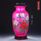 彩帮景德镇陶瓷器花瓶 现代家居客厅工艺品摆件粉色冬瓜瓶