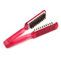 MAGGIE玫姬红色猪鬃梳v型梳造型直发梳子减少静电鬃毛卷发夹板梳拉直发