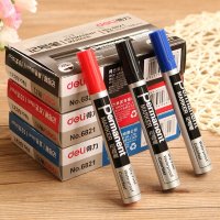 得力记号笔6821油性黑色快递笔勾线笔光盘笔瞬干不褪色10支装多色